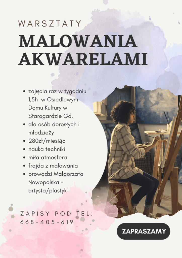 Obraz przedstawia ciemnoskórą kobietę w lokach (zdjęcie poglądowe) siedzącą na drewnianym stołku, trzymającą w ręku pędzel skierowany w stronę sztalugi z obrazem.